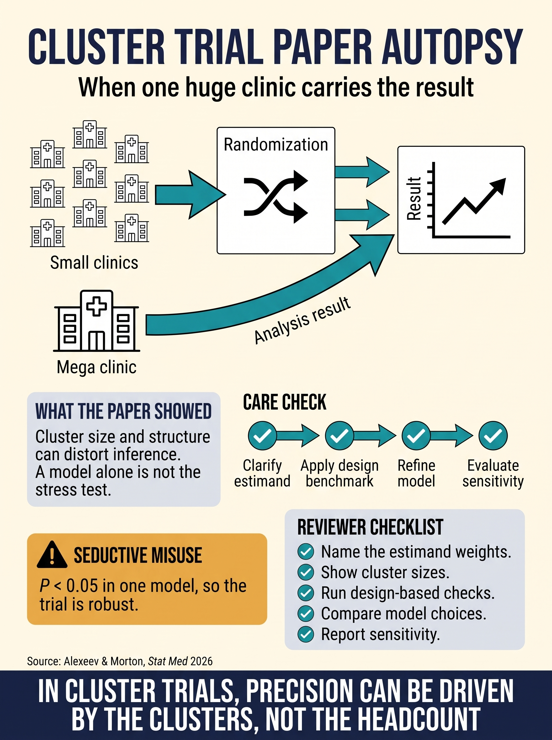 Cluster trial paper autopsy CARE visual guide