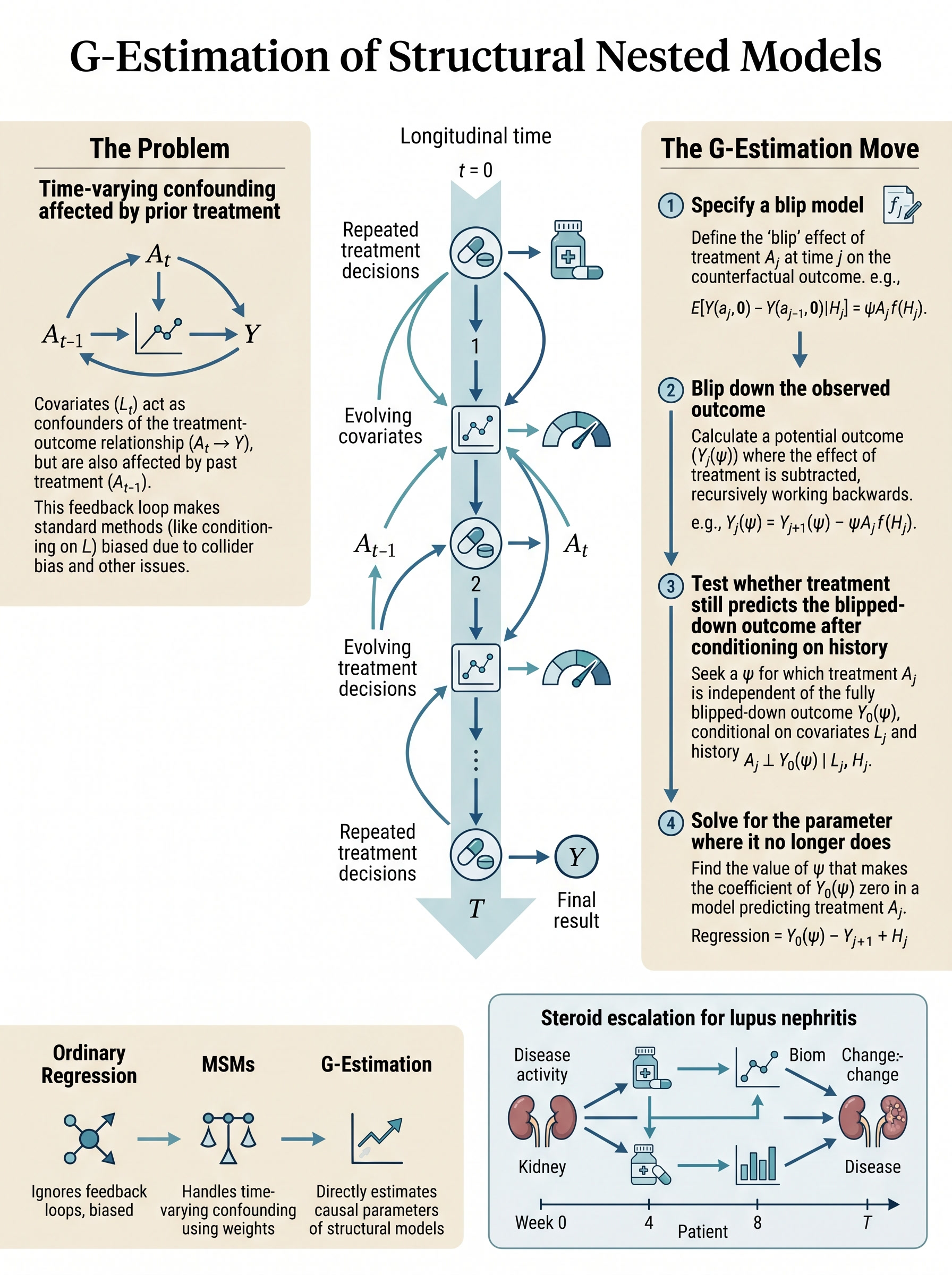 G-Estimation of Structural Nested Models in Clinical Research Visual Guide