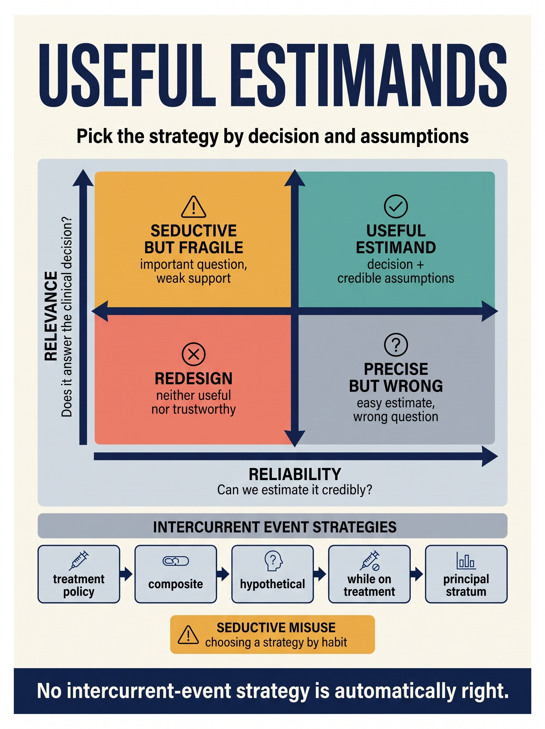 Useful estimands intercurrent-event strategy visual guide